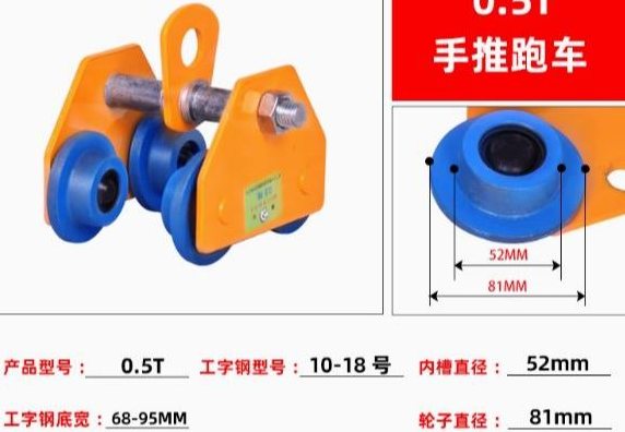 Hand-Push Monorail Trolley for I-Beam - Monorail trolley for I-beam 3