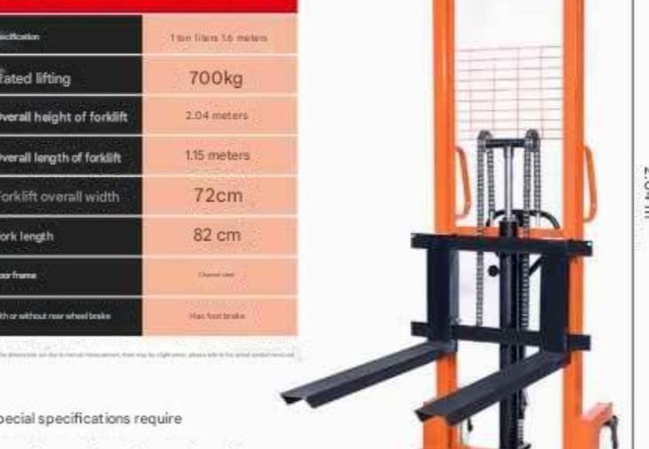 Manual Hydraulic Stacker 1 Ton - Manual hydraulic stacker 1