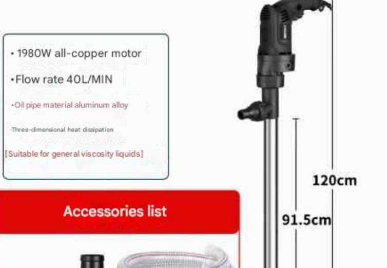 Portable Electric Oil Pump 1980W - Portable electric oil pump 1