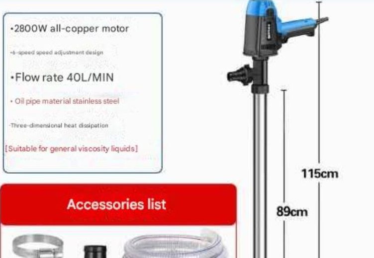 Stainless Steel Electric Oil Pump 2800W - Stainless steel oil pump 1